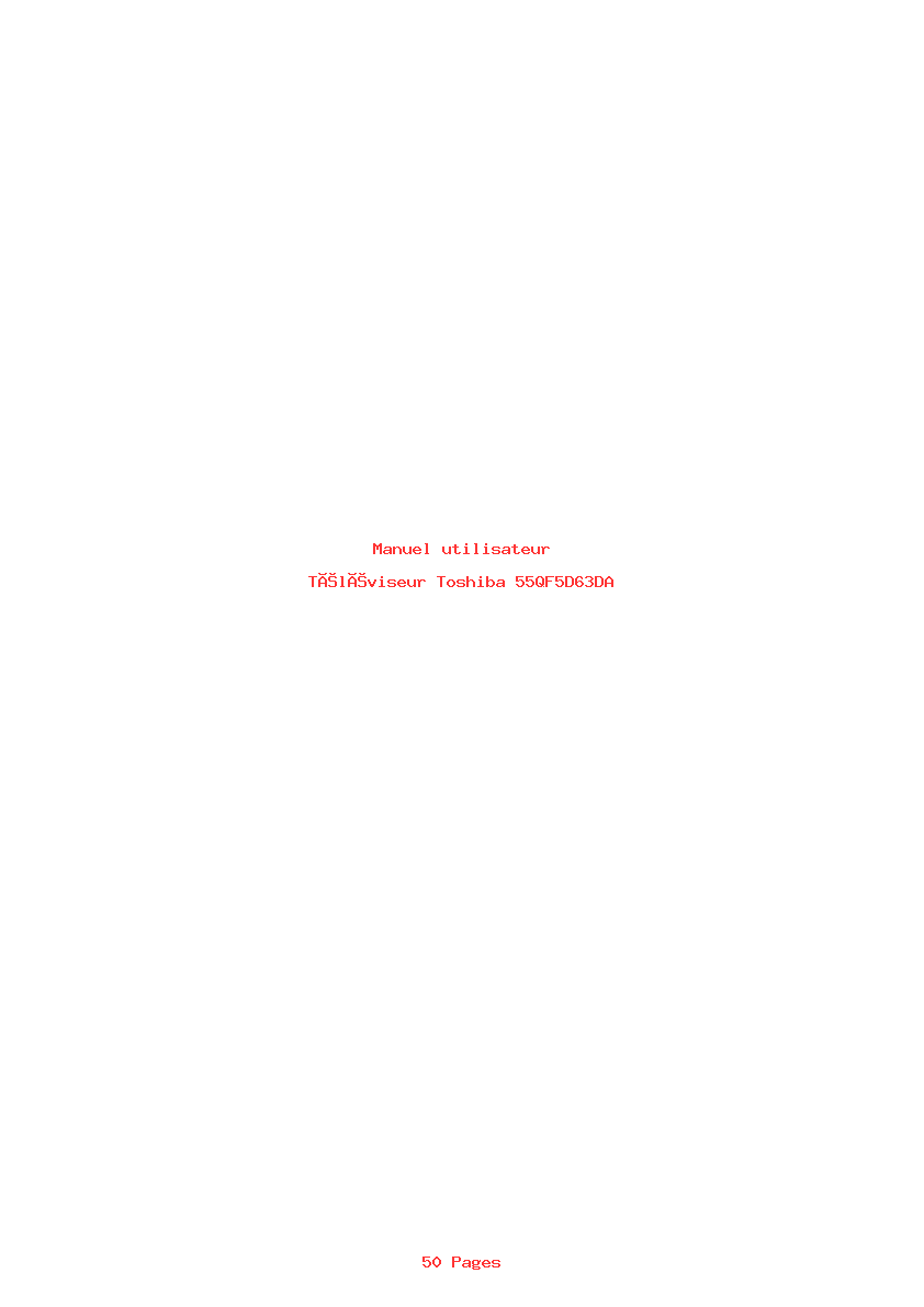 Page 1 de la notice Manuel utilisateur Toshiba 55QF5D63DA