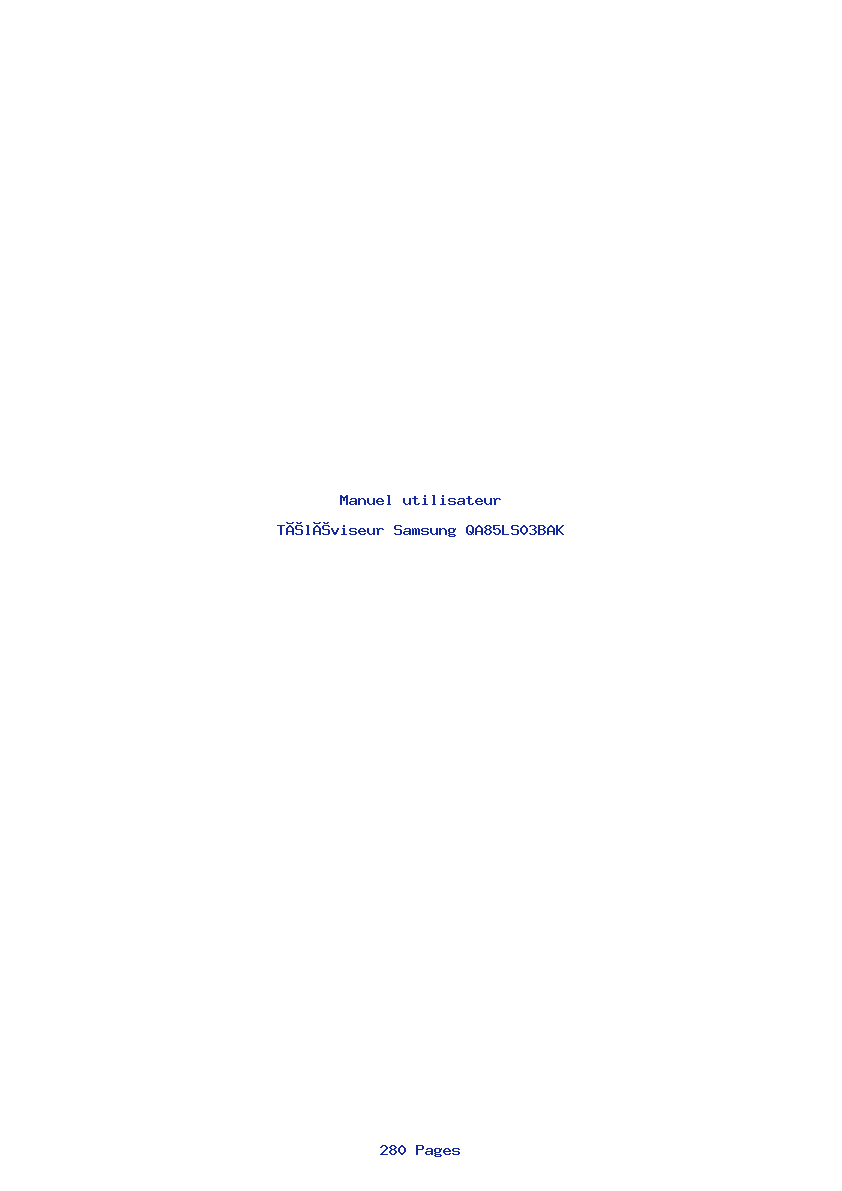 Page 1 de la notice Manuel utilisateur Samsung QA85LS03BAK
