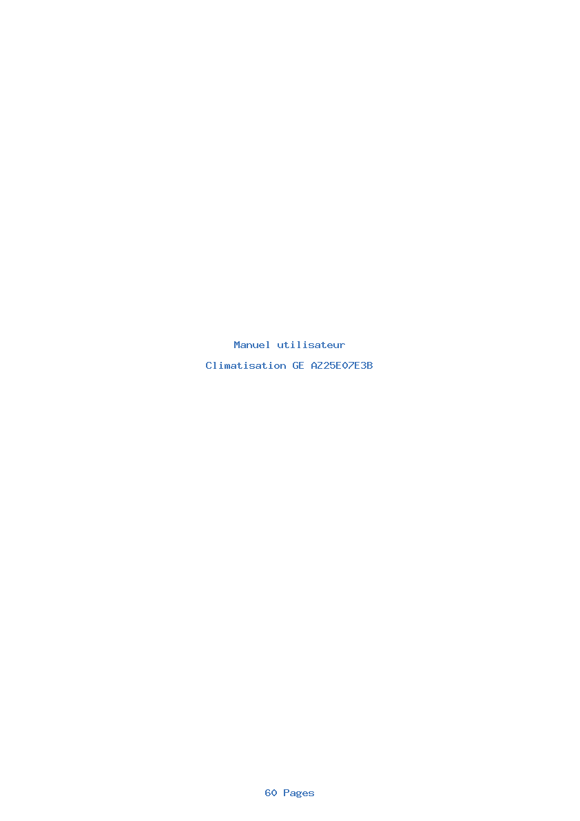 Page 1 de la notice Manuel utilisateur GE AZ25E07E3B