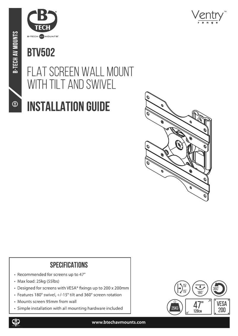Page 1 of the manual Installation Guide B-Tech BTV502