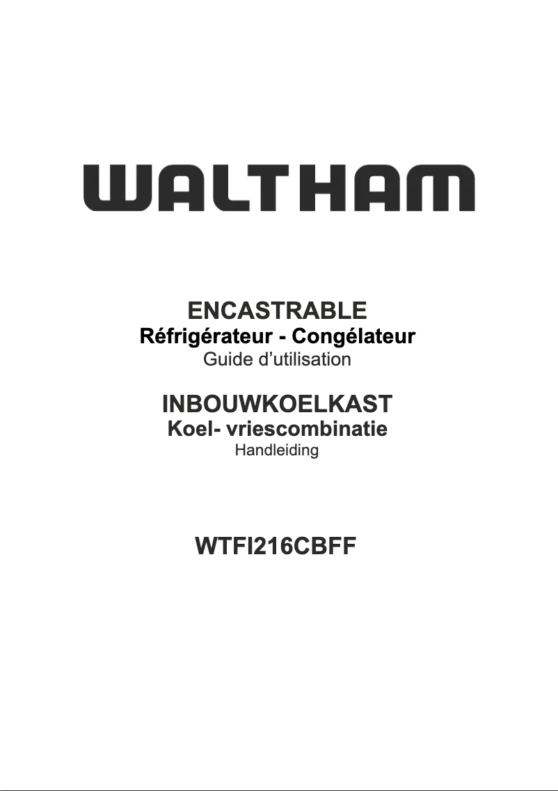 Page 1 de la notice Manuel utilisateur Waltham WTFI216CBFF