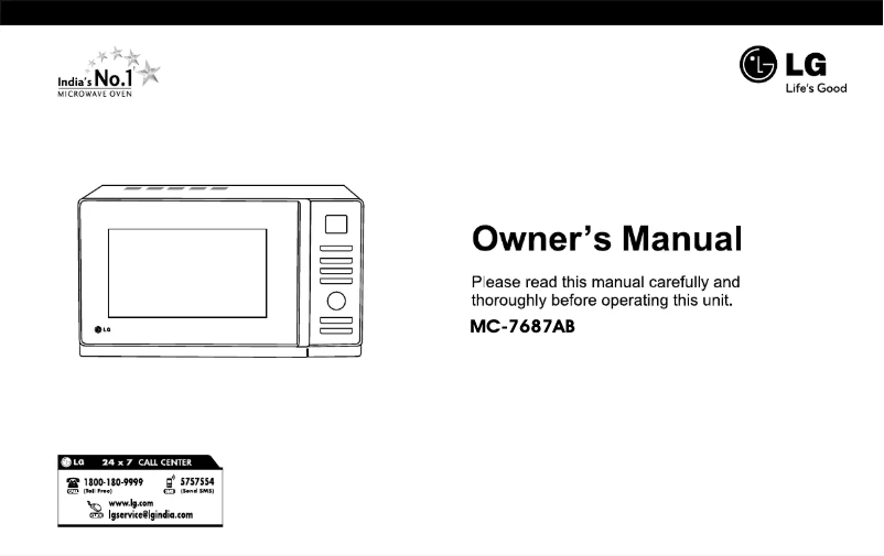 Page 1 de la notice Manuel utilisateur LG MC-7687AB