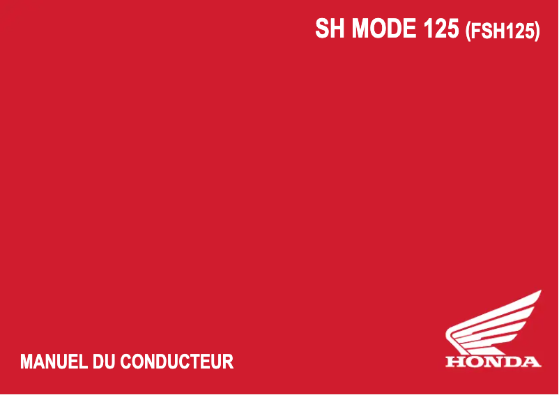 Page 1 of the manual User Manual Honda SH Mode 125 (2021)