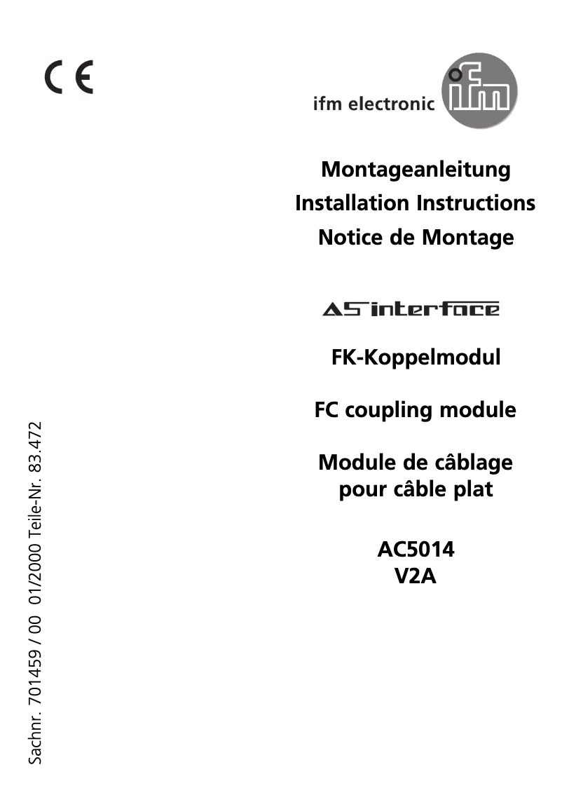 Page 1 de la notice Manuel utilisateur IFM AC5014