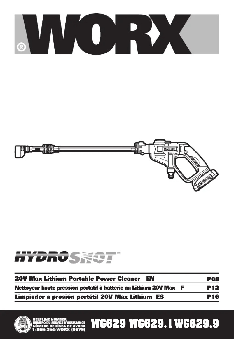 Page 1 de la notice Manuel utilisateur Worx WG629.1