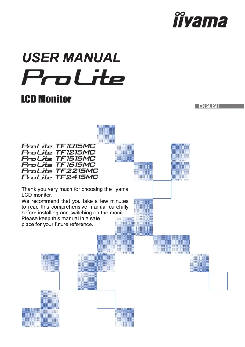Page 1 de la notice Manuel utilisateur Iiyama ProLite TF1015MC