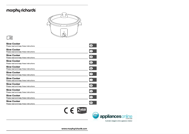 Page 1 de la notice Manuel utilisateur Morphy Richards 48715