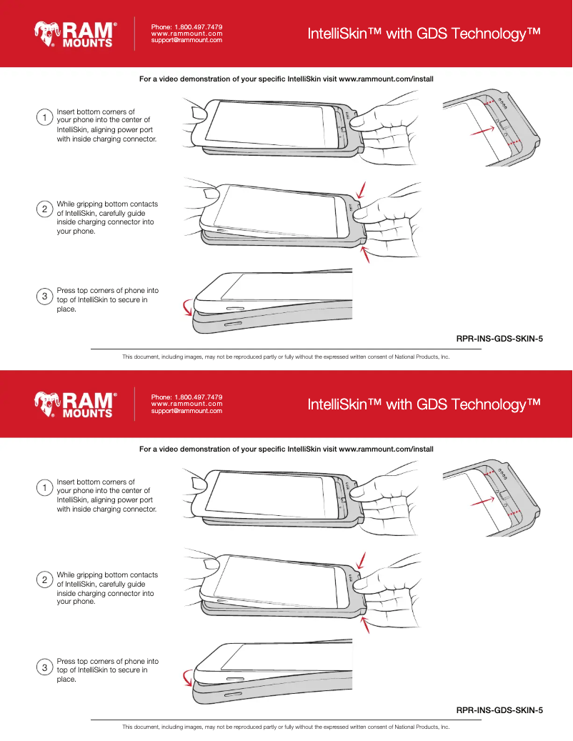 Página 1 del manual Manual de usuario RAM Mounts IntelliSkin RAM-GDS-SKIN-SAM25