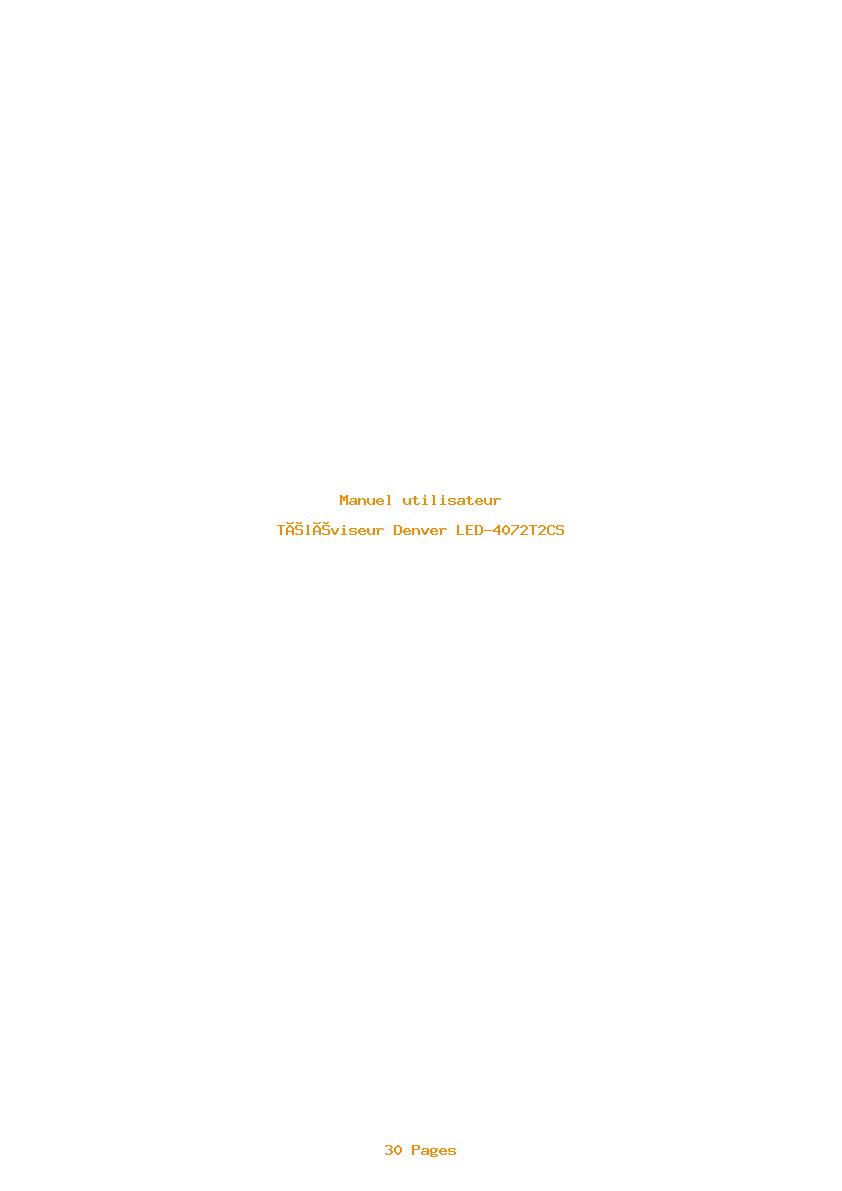 Page 1 de la notice Manuel utilisateur Denver LED-4072T2CS