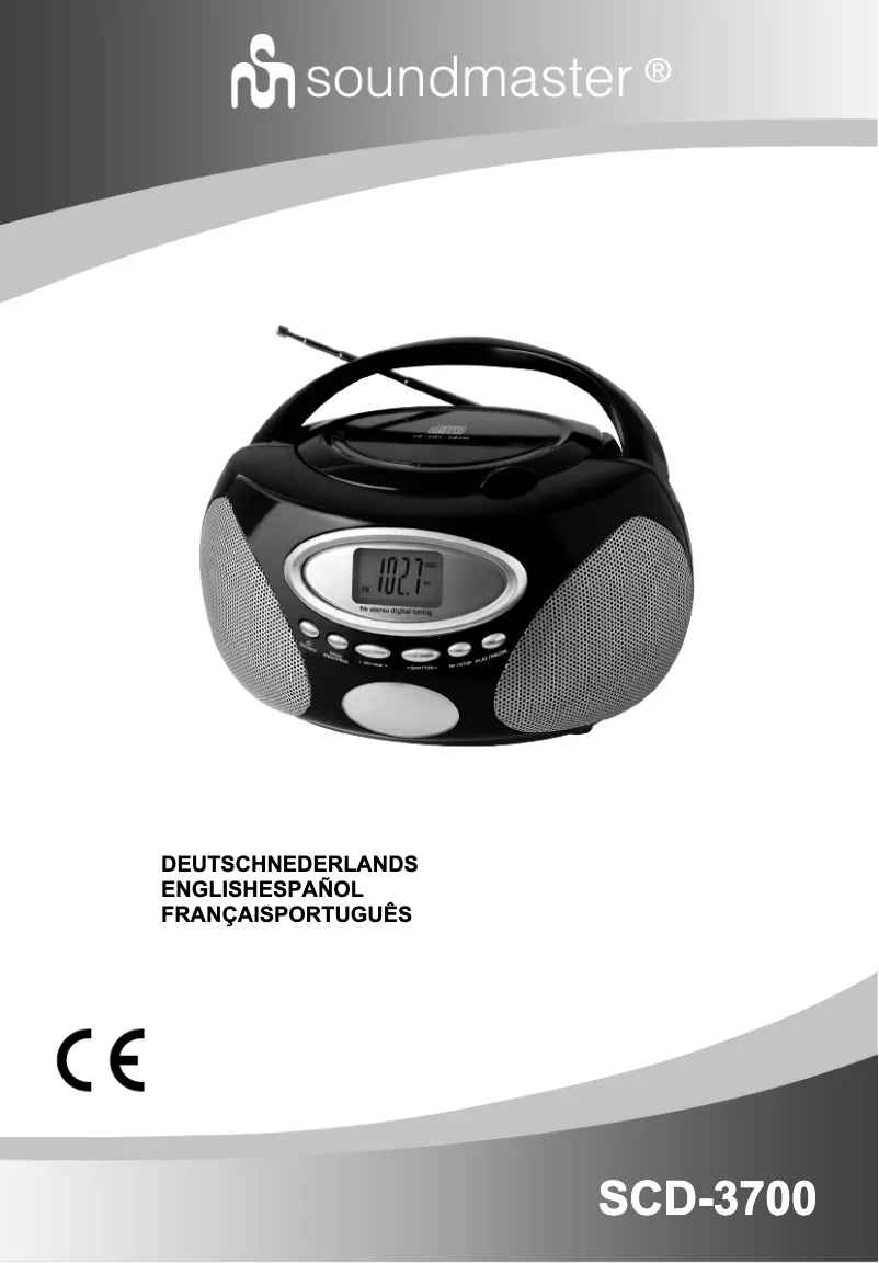 Page 1 de la notice Manuel utilisateur Soundmaster SCD-3700