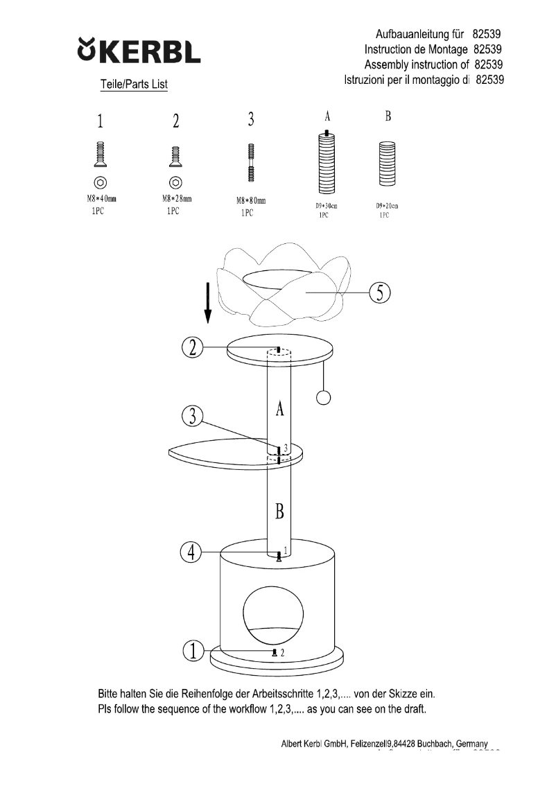 Page 1 de la notice Manuel utilisateur Kerbl Gerbera 82539