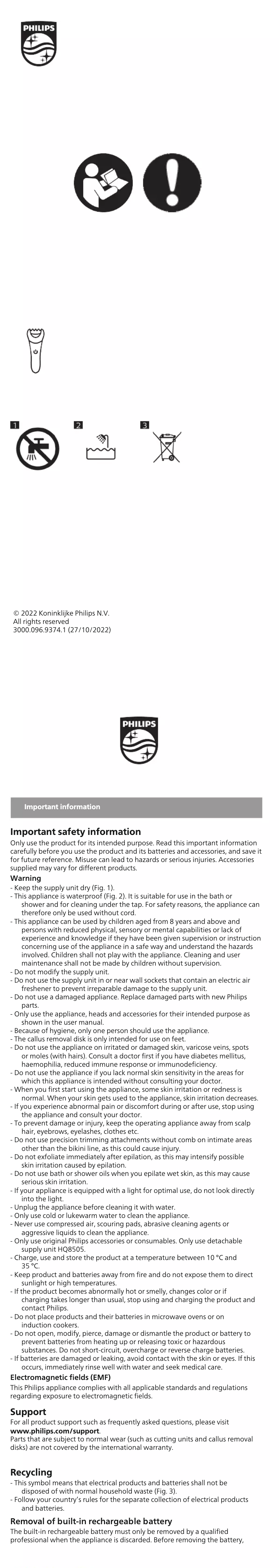 Page n°1 - Manuel utilisateur Philips BRE735