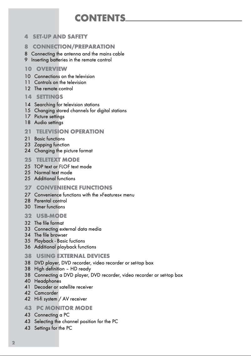 Page 1 de la notice Manuel utilisateur Grundig Vision ECO 42 6950 T
