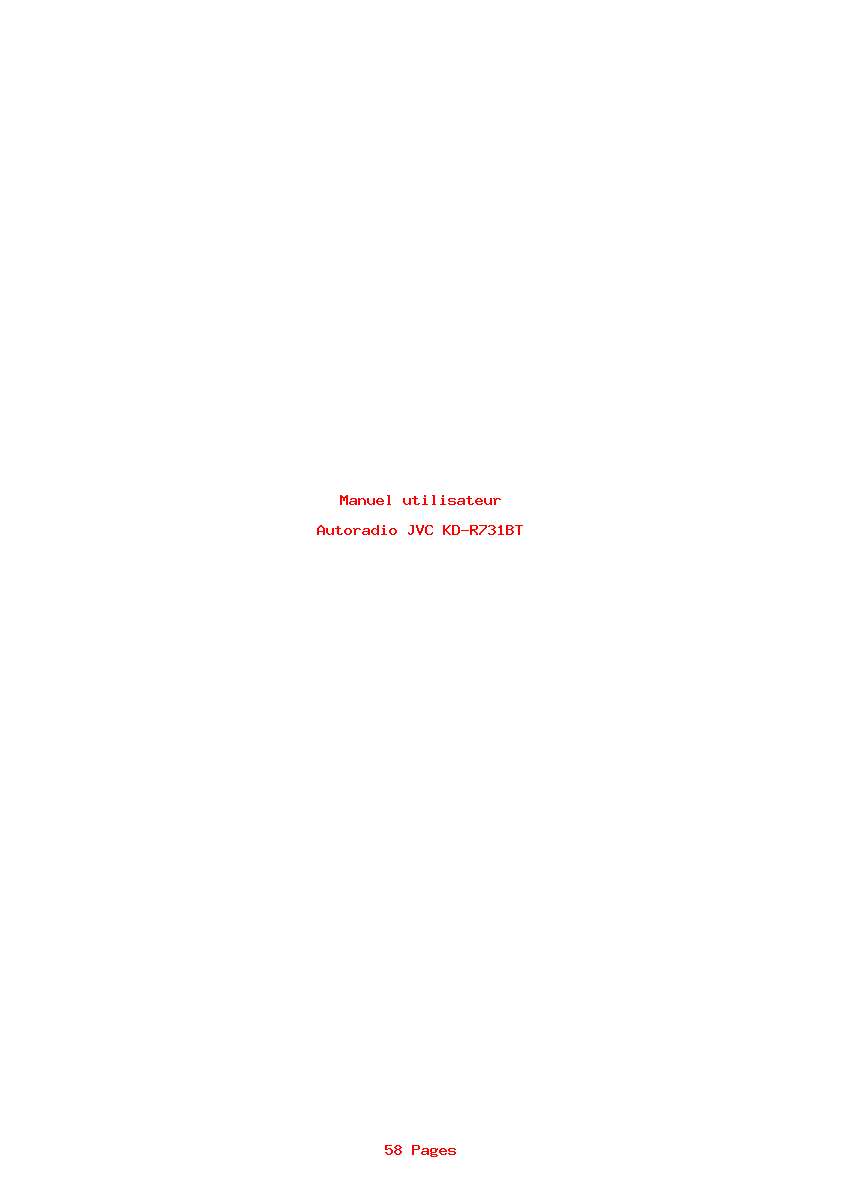 Page 1 de la notice Manuel utilisateur JVC KD-R731BT