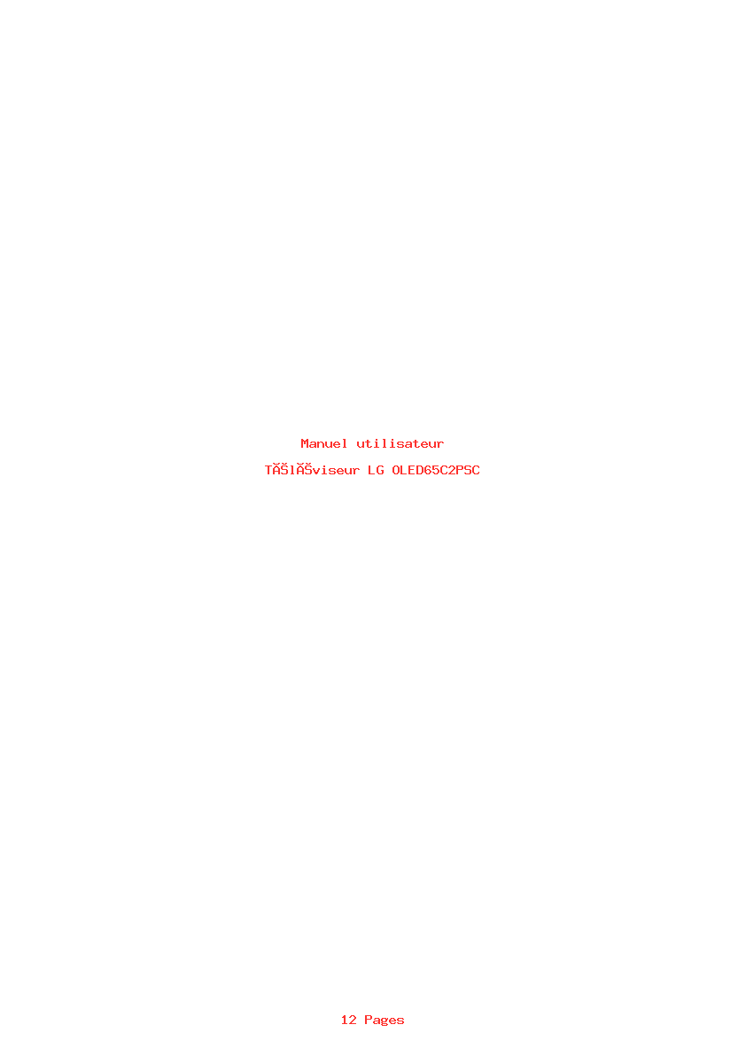 Image de la première page du manuel de l'appareil OLED65C2PSC