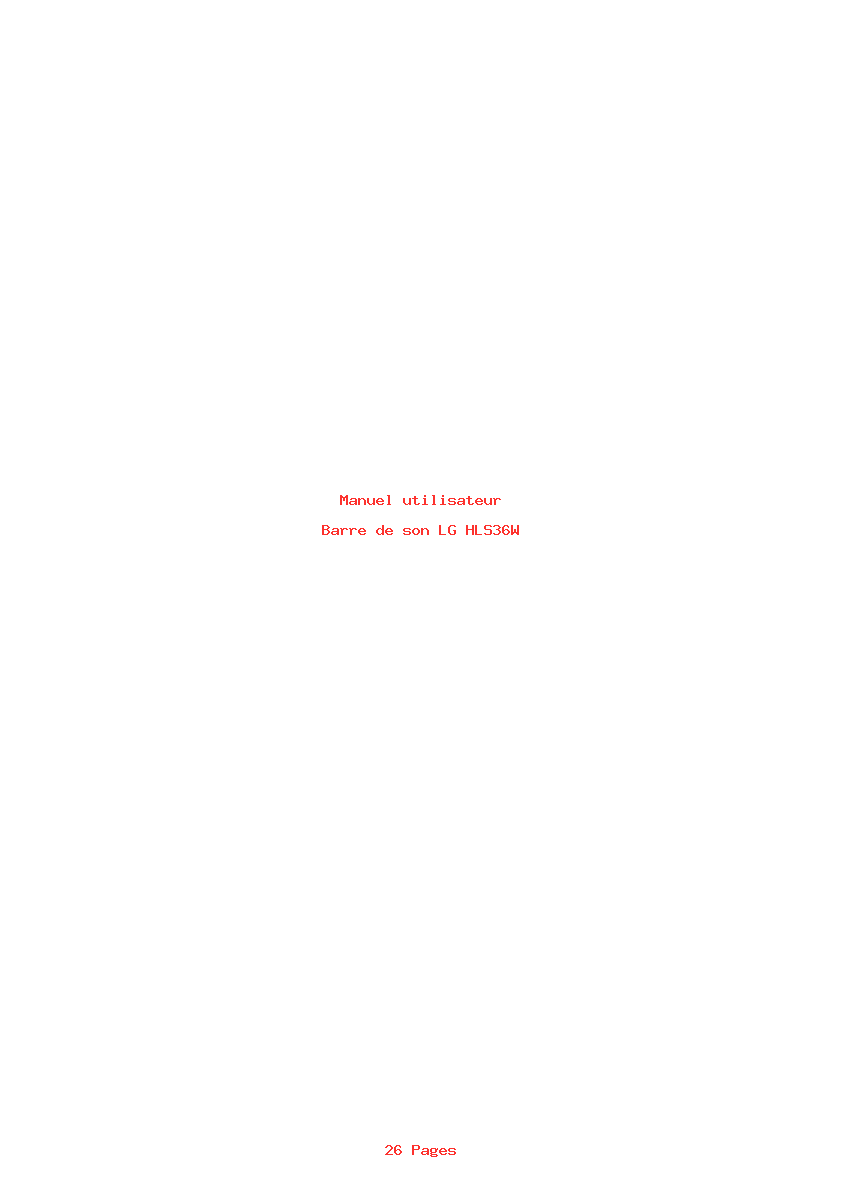 Page 1 de la notice Manuel utilisateur LG HLS36W