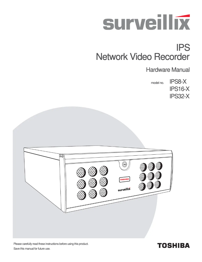 Page 1 de la notice Manuel utilisateur Toshiba IPS8