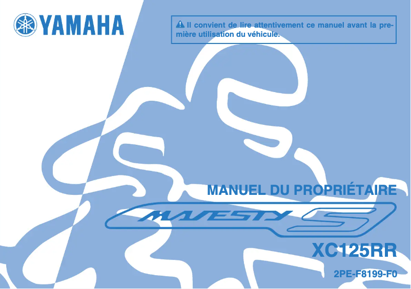 Page 1 de la notice Manuel utilisateur Yamaha Majesty S 125 (2014)
