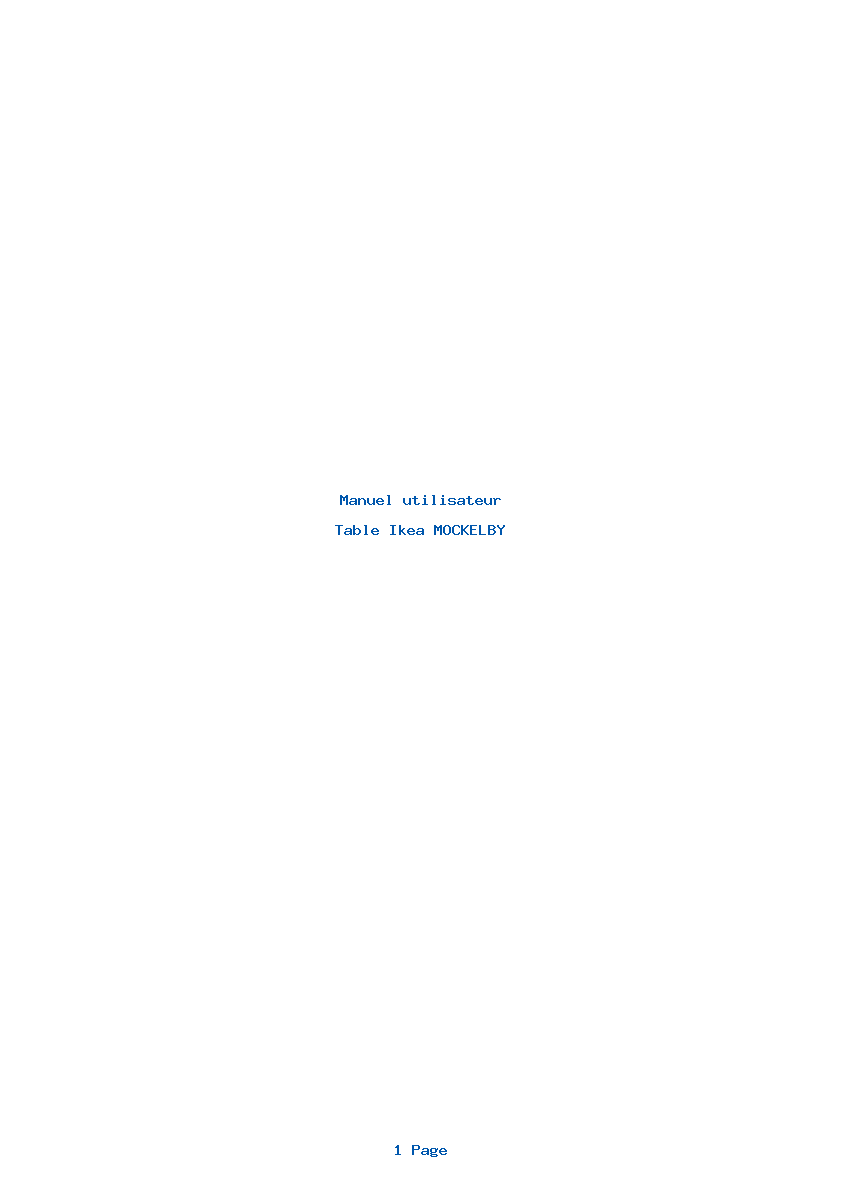 Page 1 de la notice Manuel utilisateur Ikea MOCKELBY