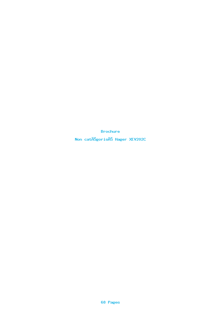 Page 1 de la notice Brochure Hager XEV202C