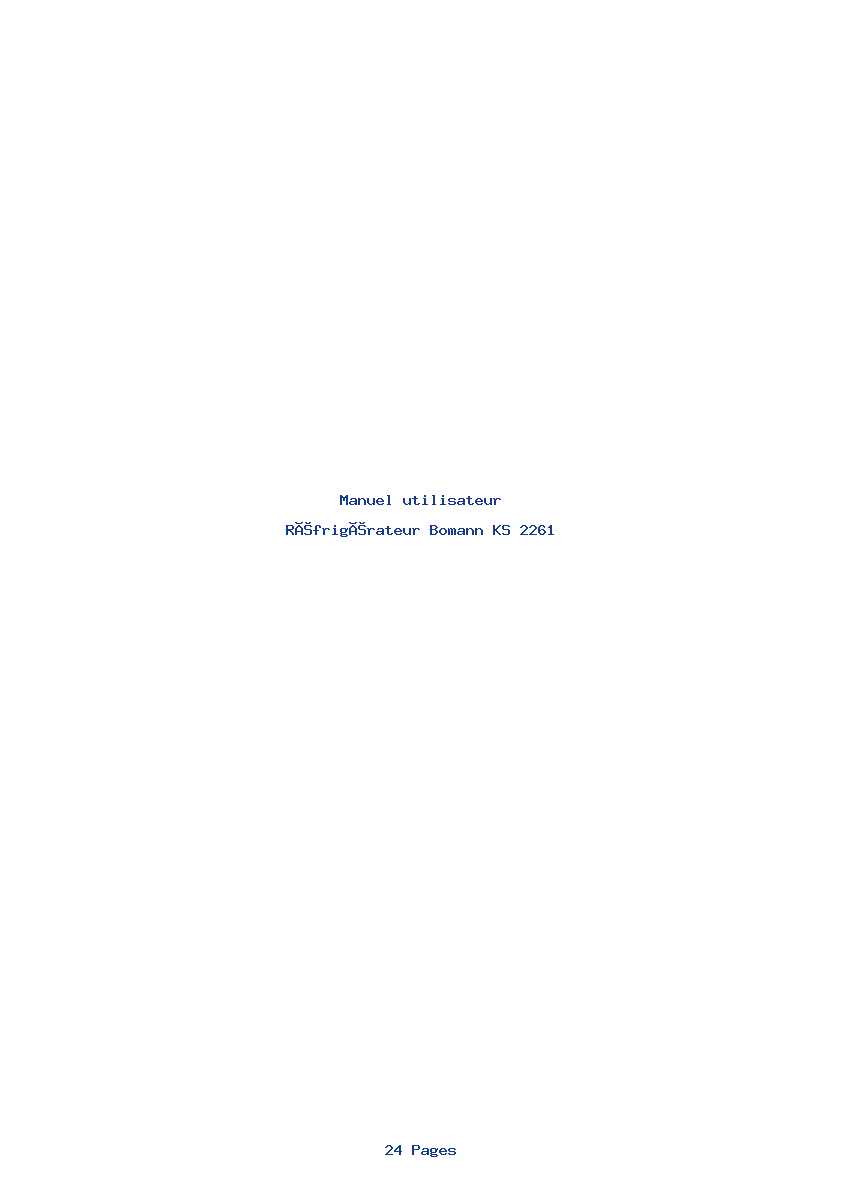 Page 1 de la notice Manuel utilisateur Bomann KS 2261