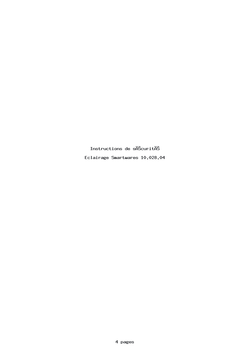 Page 1 de la notice Instructions de sécurité Smartwares 10.028.04