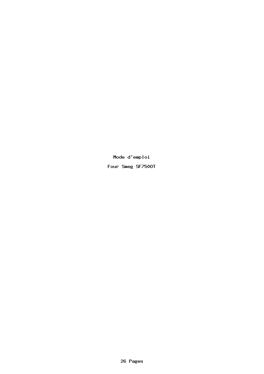 Page 1 de la notice Mode d'emploi Smeg SF750OT