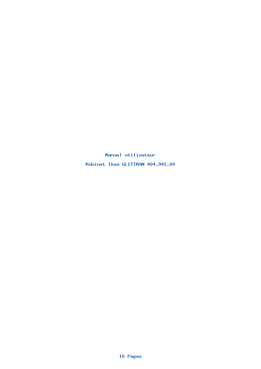 Page 1 de la notice Manuel utilisateur Ikea GLITTRAN 404.941.89