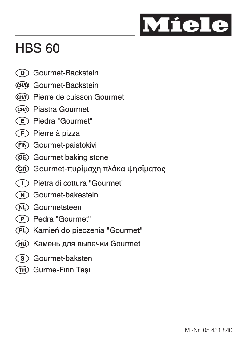 Page 1 de la notice Manuel utilisateur Miele HBS 60