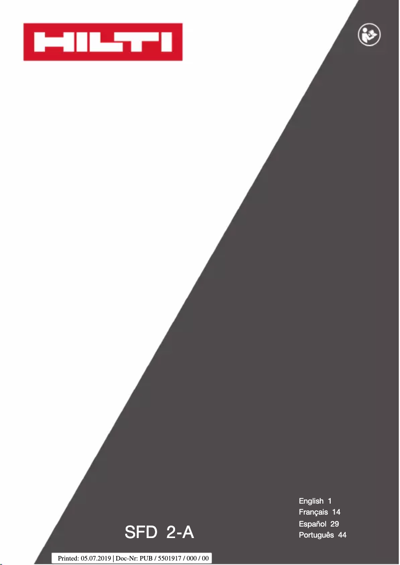 Page 1 of the manual User Manual Hilti SFD 2-A