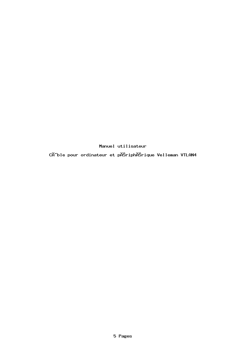 Page 1 de la notice Manuel utilisateur Velleman VTLAN4