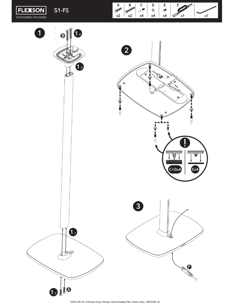Page 1 de la notice Manuel utilisateur Flexson S1-FS