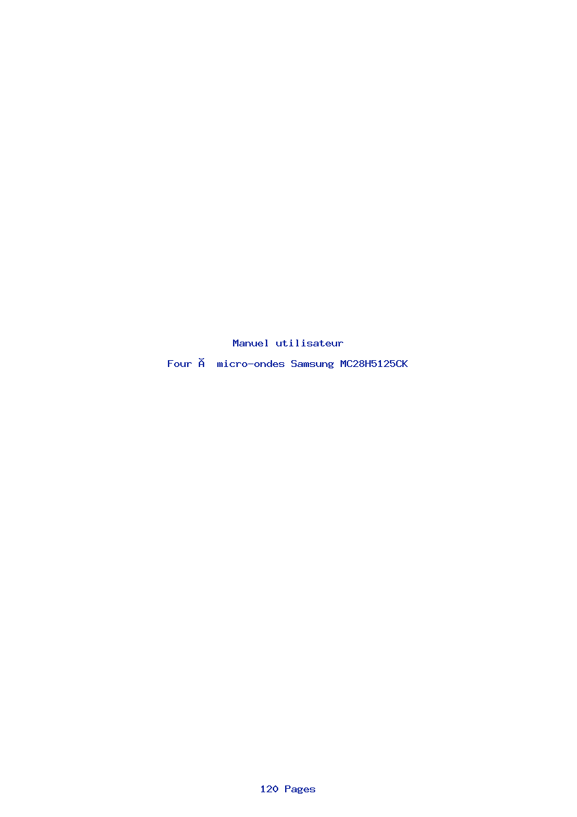 Page 1 de la notice Manuel utilisateur Samsung MC28H5125CK