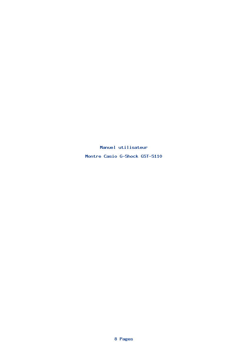 Page 1 de la notice Manuel utilisateur Casio G-Shock GST-S110