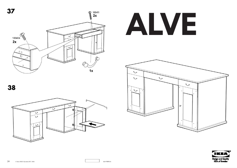 Page 1 de la notice Manuel utilisateur Ikea ALVE