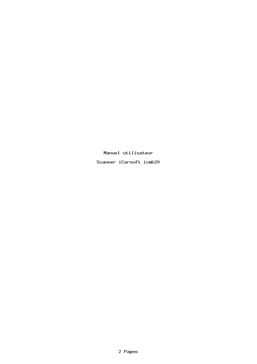 Page 1 de la notice Manuel utilisateur iCarsoft icmb20