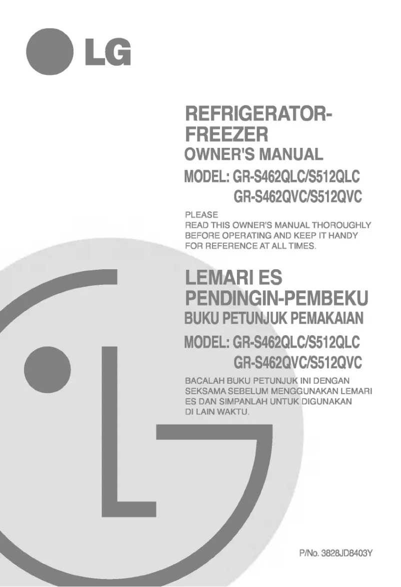 Page 1 de la notice Manuel utilisateur LG GR-S462QLC
