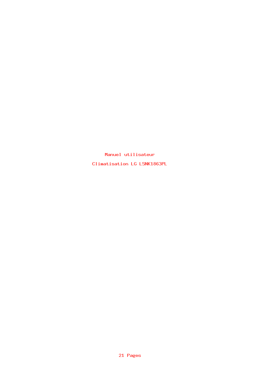 Page 1 de la notice Manuel utilisateur LG LSNK1863PL
