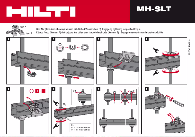Page 1 de la notice Manuel utilisateur Hilti MH-SLT
