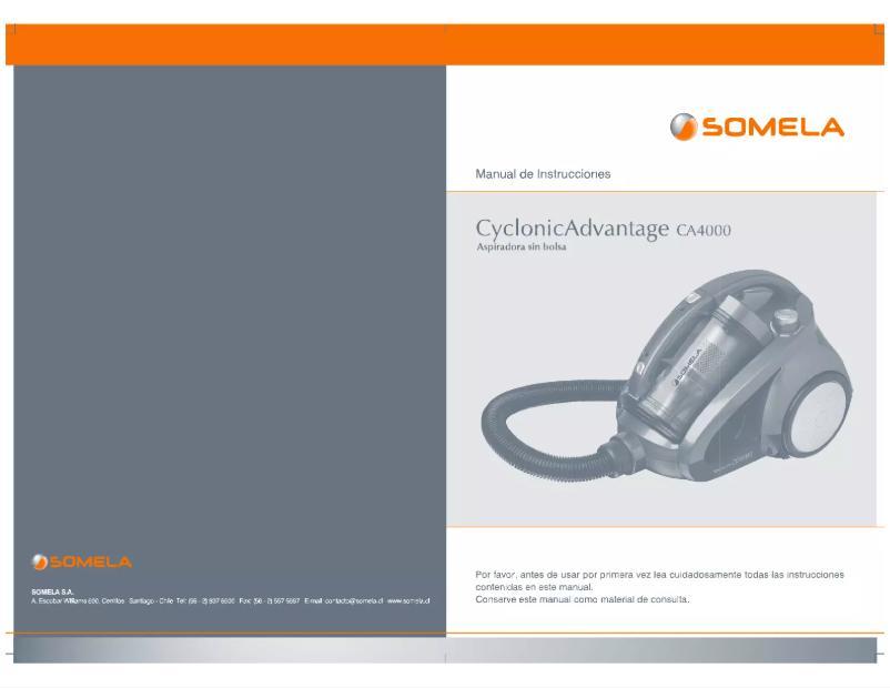 Page 1 de la notice Manuel utilisateur Somela CyclonicAdvantage CA4000