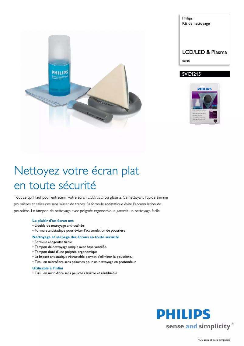 Page n°1 - Fiche technique Philips SVC1215