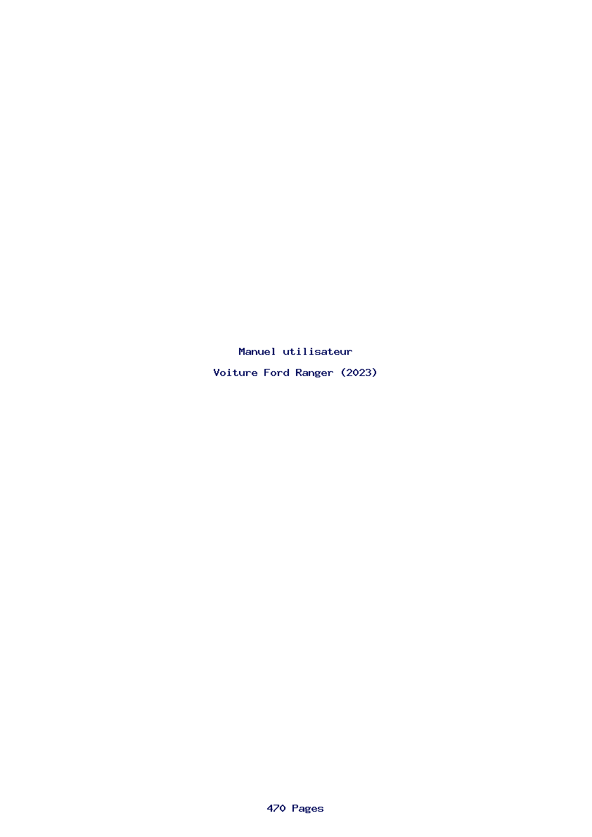 Page 1 de la notice Manuel utilisateur Ford Ranger (2023)