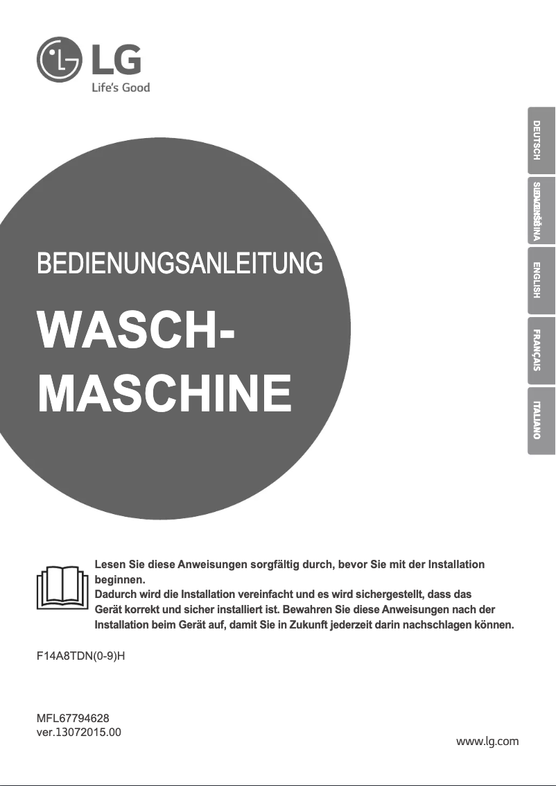 Page 1 de la notice Manuel utilisateur LG F14A8TDN2H