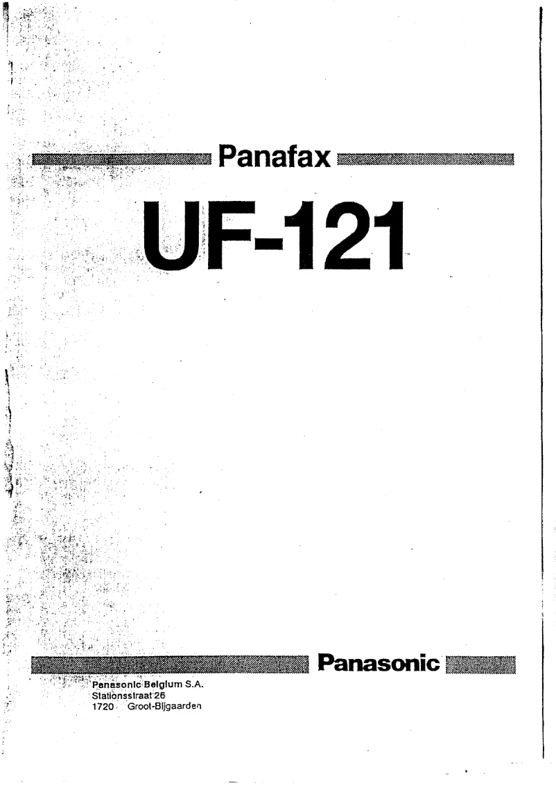 Page 1 de la notice Manuel utilisateur Panasonic Panafax UF-121