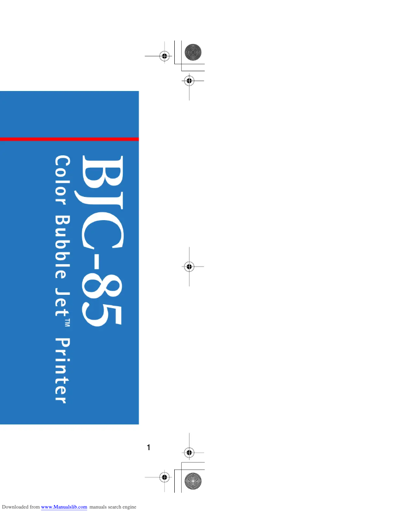 Page 1 de la notice Manuel utilisateur Canon Color Bubble Jet  BJC-85