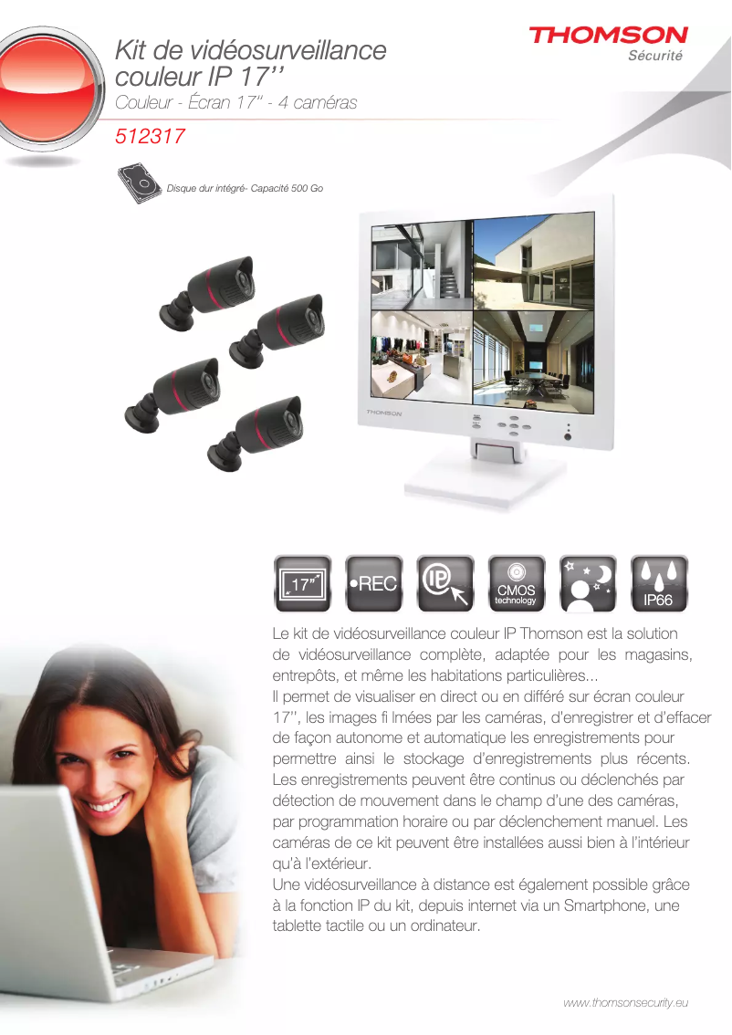 Page 1 de la notice Fiche technique Thomson 512317