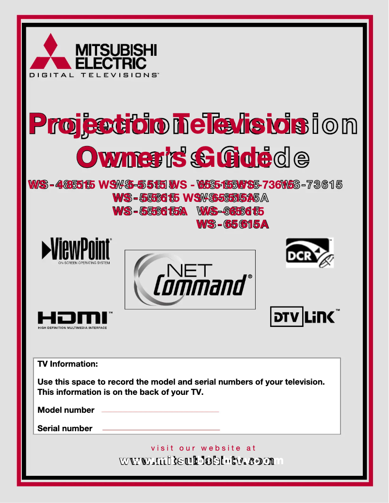 Page 1 de la notice Manuel utilisateur Mitsubishi WS-55515