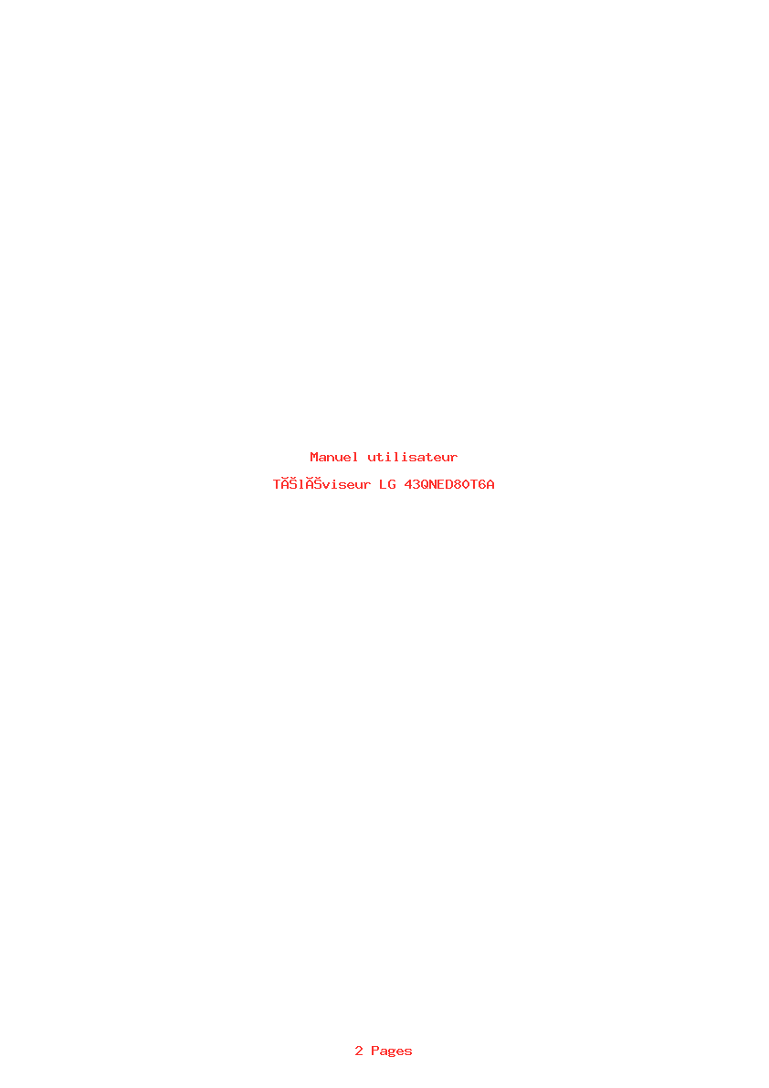 Page 1 de la notice Manuel utilisateur LG 43QNED80T6A