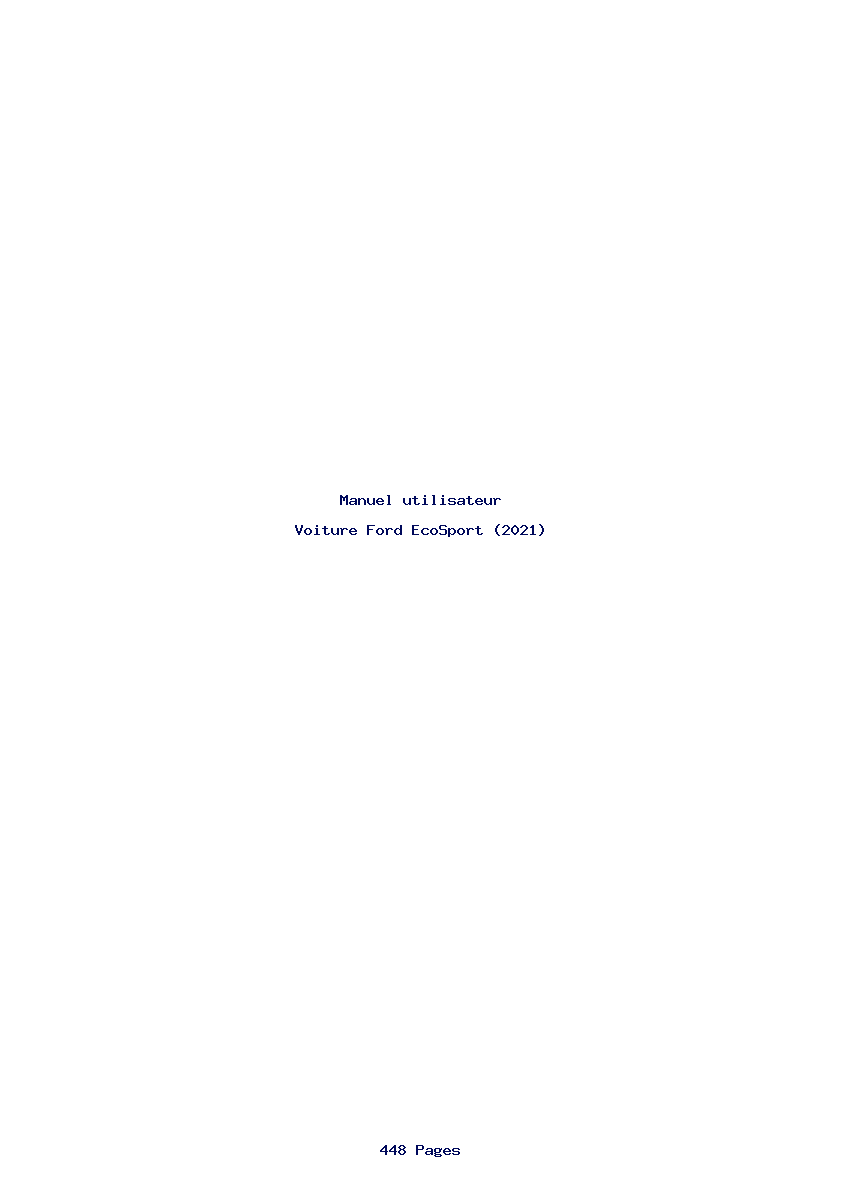 Image de la première page du manuel de l'appareil EcoSport (2021)