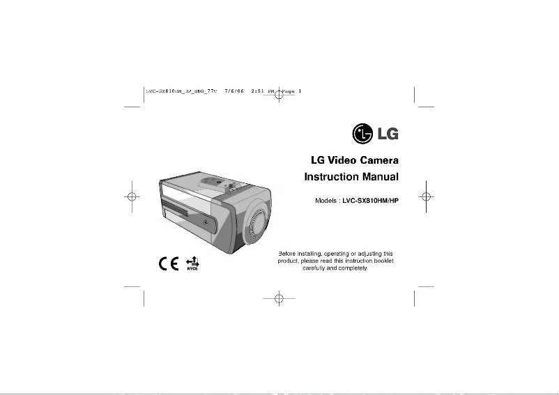 Page 1 de la notice Manuel utilisateur LG LVC-SX810HP
